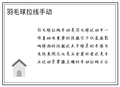 羽毛球拉线手动
